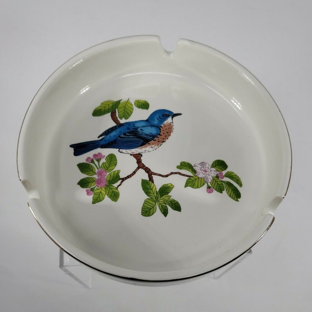 Otagiri Bluebird Ashtray Japan Vintage Gibson 3 Slot Collectible Very Nice